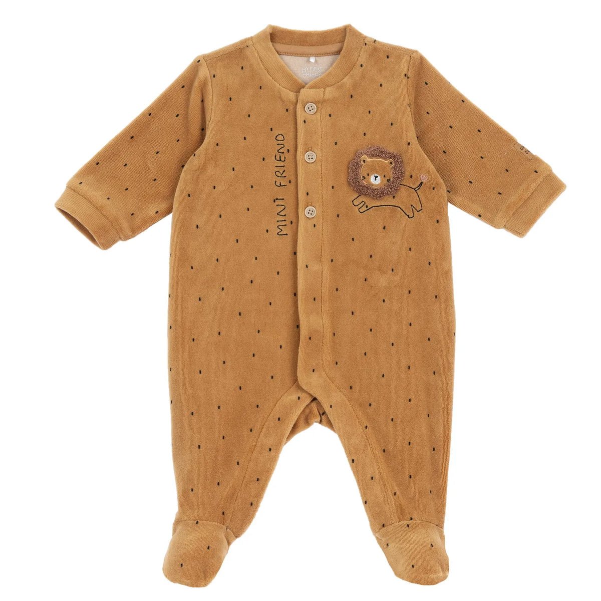 Infants Printed Velour Front Opening Babysuit