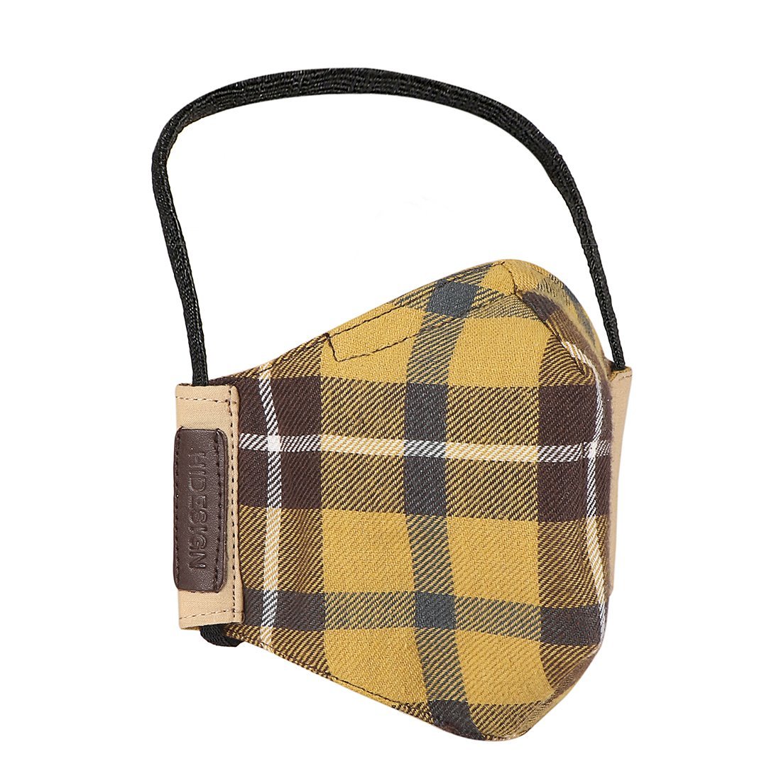 Samurai Yellow Leather Face Mask
