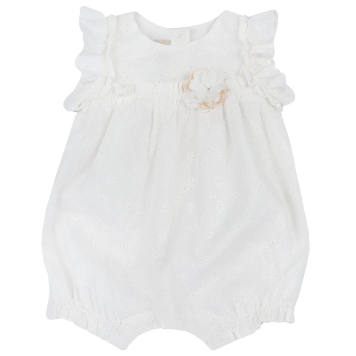 Girls White Embellished Romper