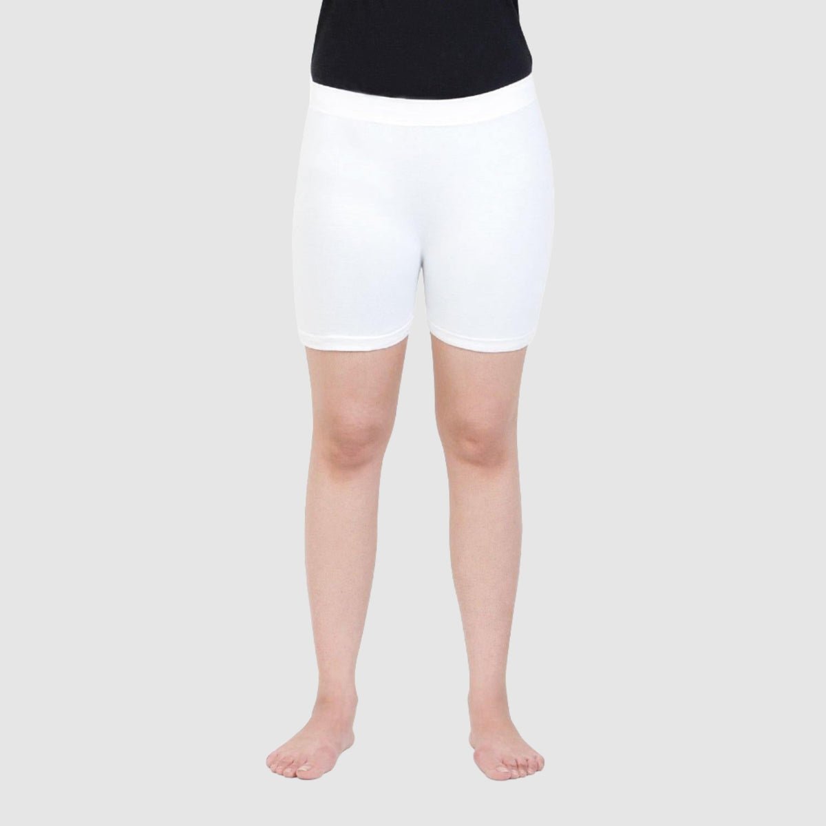 Women Plain Seamless Underskirts - White