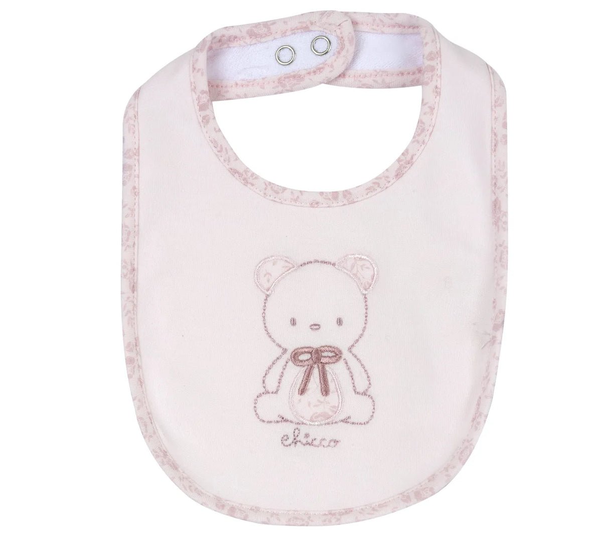 Girls Light Pink Embroidered Bib