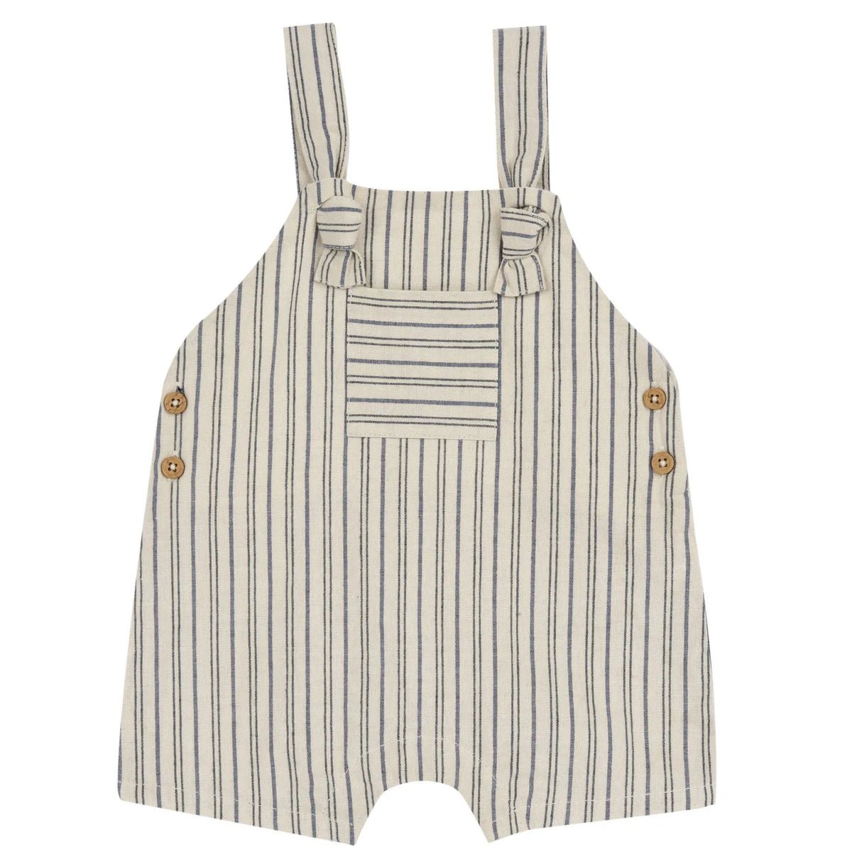Boys Light Natural Striped Short Dungaree