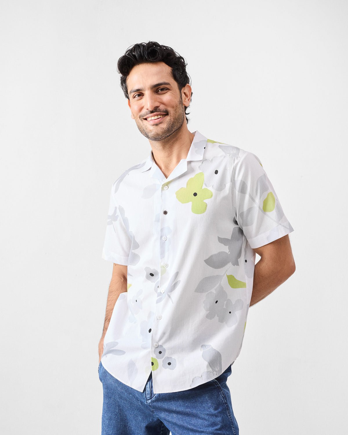 Mistari Shirt - Charcoal Printed
