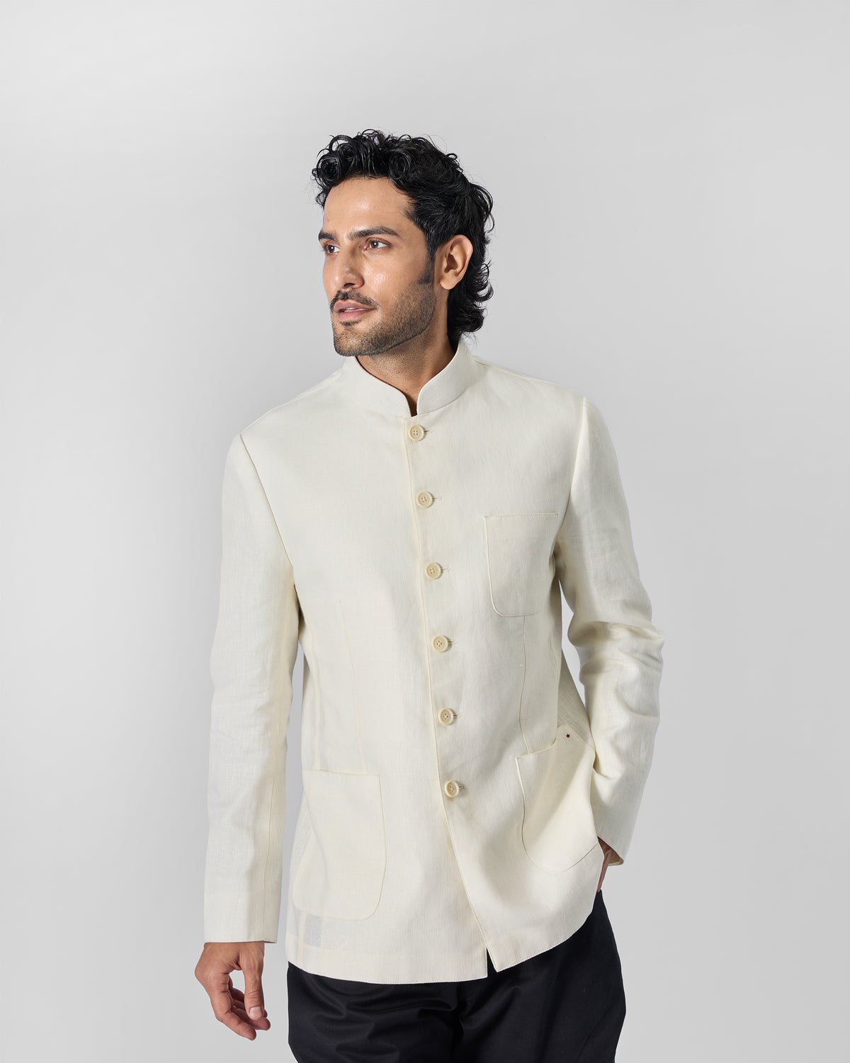 Tahr Bandhgala - Ivory